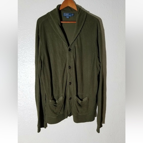 Polo by Ralph Lauren linen cotton shawl collar button down cardigan